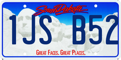 SD license plate 1JSB52