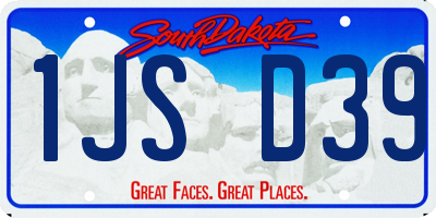 SD license plate 1JSD39
