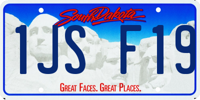 SD license plate 1JSF19