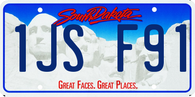 SD license plate 1JSF91