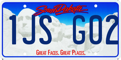 SD license plate 1JSG02