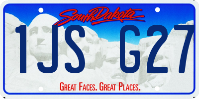 SD license plate 1JSG27