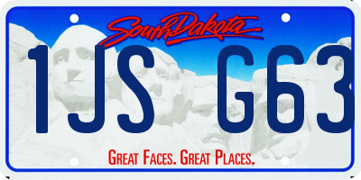 SD license plate 1JSG63