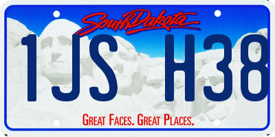SD license plate 1JSH38