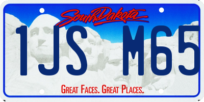 SD license plate 1JSM65