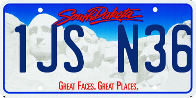 SD license plate 1JSN36