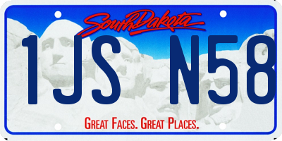 SD license plate 1JSN58
