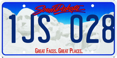 SD license plate 1JSO28