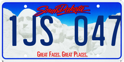 SD license plate 1JSO47