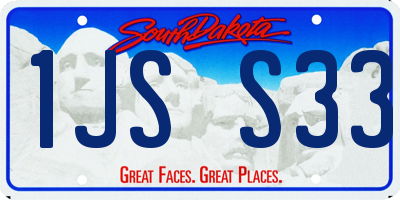 SD license plate 1JSS33