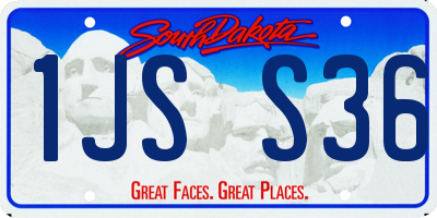 SD license plate 1JSS36