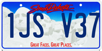SD license plate 1JSV37