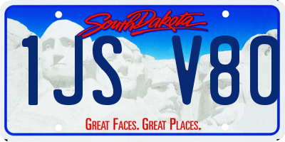 SD license plate 1JSV80