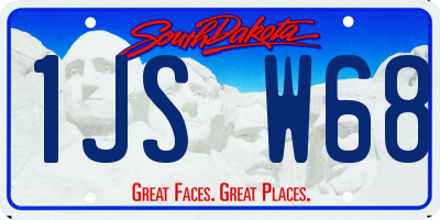 SD license plate 1JSW68