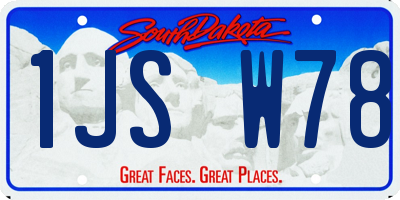 SD license plate 1JSW78