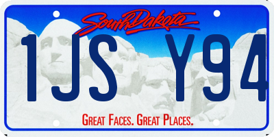 SD license plate 1JSY94