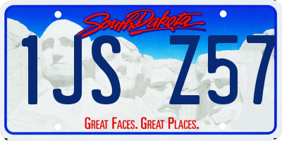 SD license plate 1JSZ57