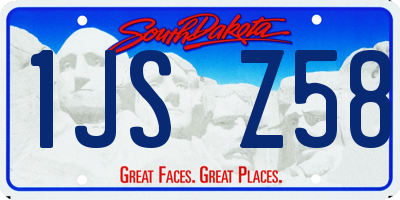 SD license plate 1JSZ58