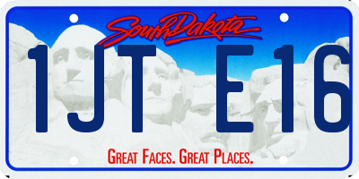 SD license plate 1JTE16