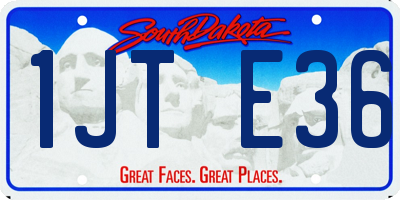 SD license plate 1JTE36