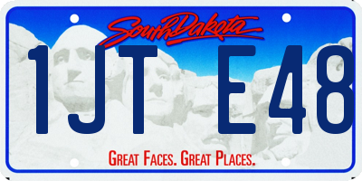 SD license plate 1JTE48