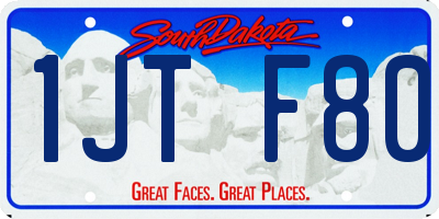 SD license plate 1JTF80