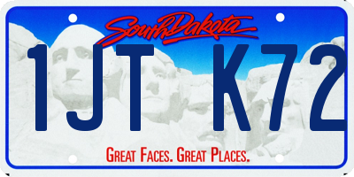 SD license plate 1JTK72