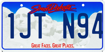 SD license plate 1JTN94