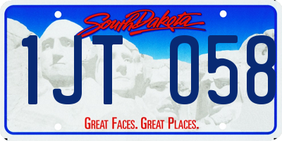 SD license plate 1JTO58