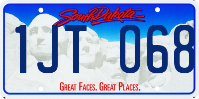 SD license plate 1JTO68