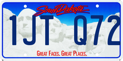 SD license plate 1JTQ72
