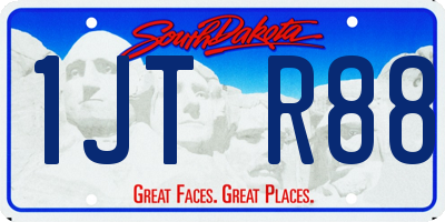 SD license plate 1JTR88