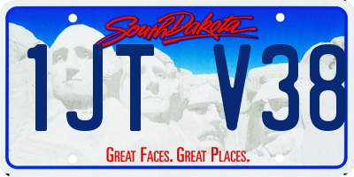 SD license plate 1JTV38