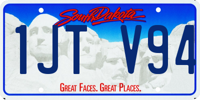SD license plate 1JTV94