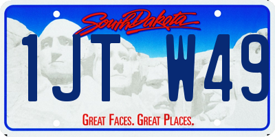 SD license plate 1JTW49