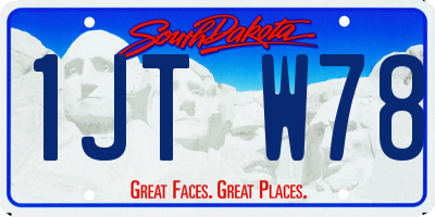 SD license plate 1JTW78