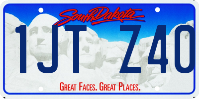 SD license plate 1JTZ40