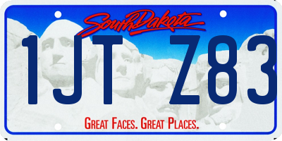 SD license plate 1JTZ83