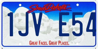 SD license plate 1JVE54