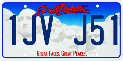SD license plate 1JVJ51