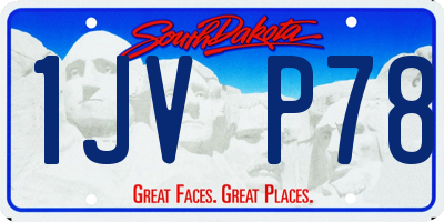 SD license plate 1JVP78