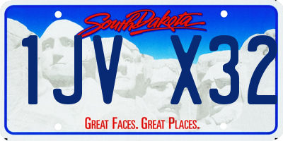 SD license plate 1JVX32