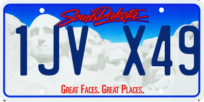 SD license plate 1JVX49