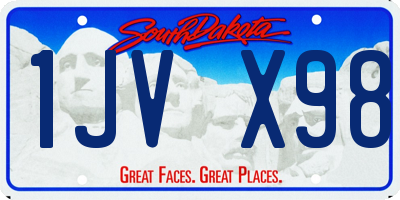 SD license plate 1JVX98