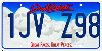 SD license plate 1JVZ98