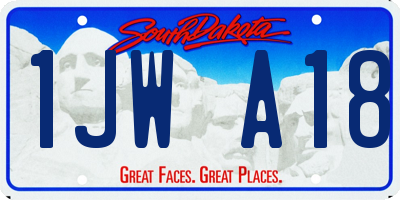 SD license plate 1JWA18