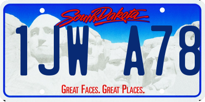 SD license plate 1JWA78