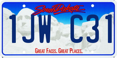 SD license plate 1JWC31