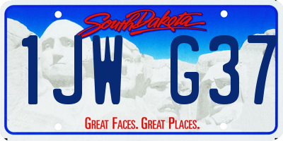 SD license plate 1JWG37