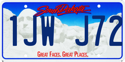 SD license plate 1JWJ72